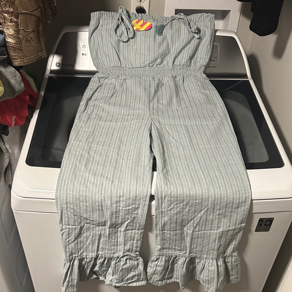 Hayden Girls Light Blue Ruffle Jumpsuit